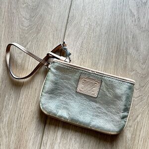 Coach Silver Wristlet Clutch